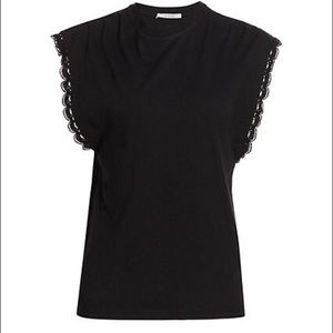 DEREK LAM 10 CROSBY Sayles Lace-Trimmed Muscle Tank Black - Size S Small